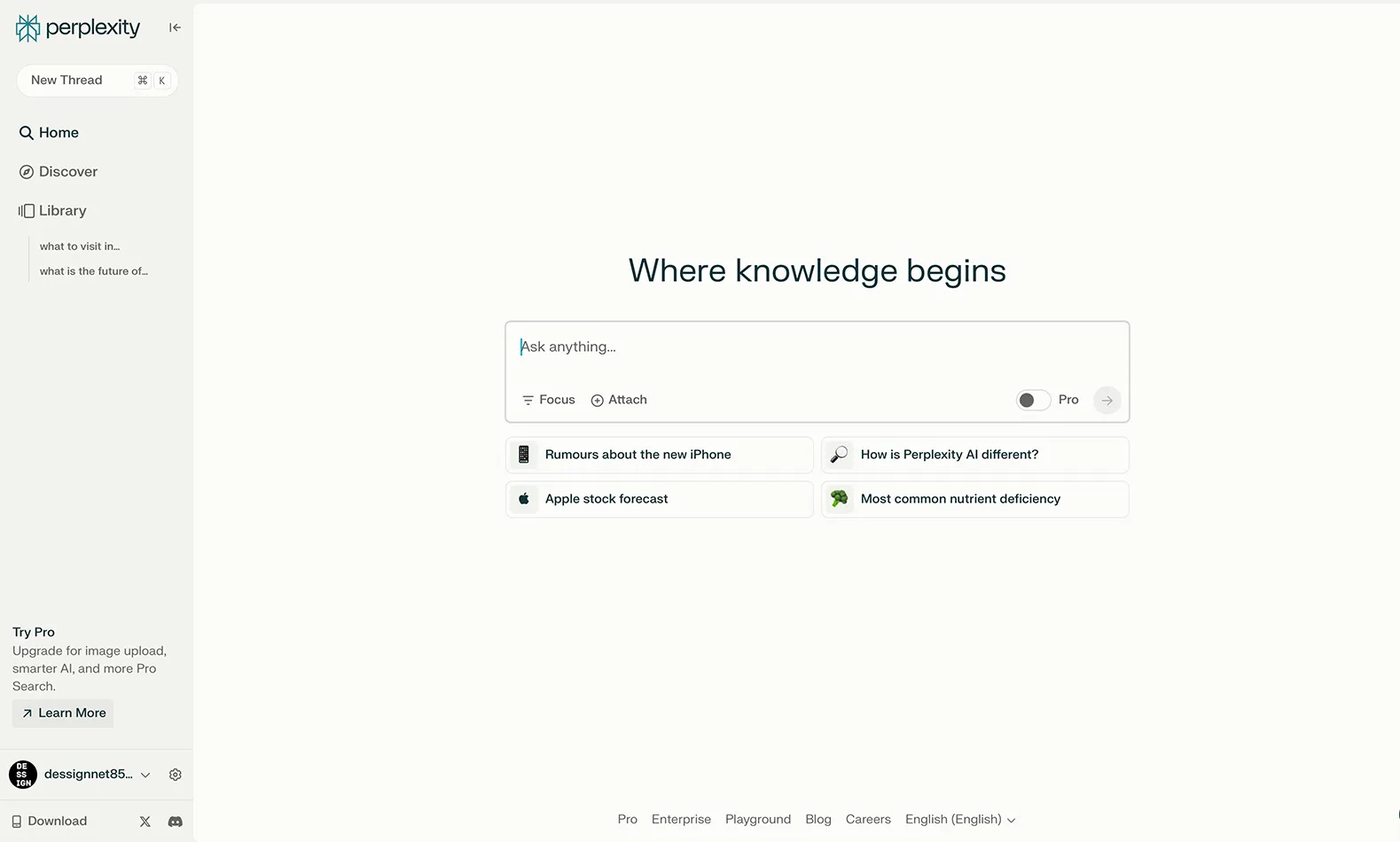 Perplexity dashboard image