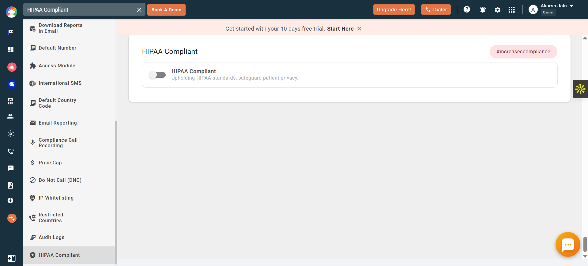 CallHippo HIPPAA compliance