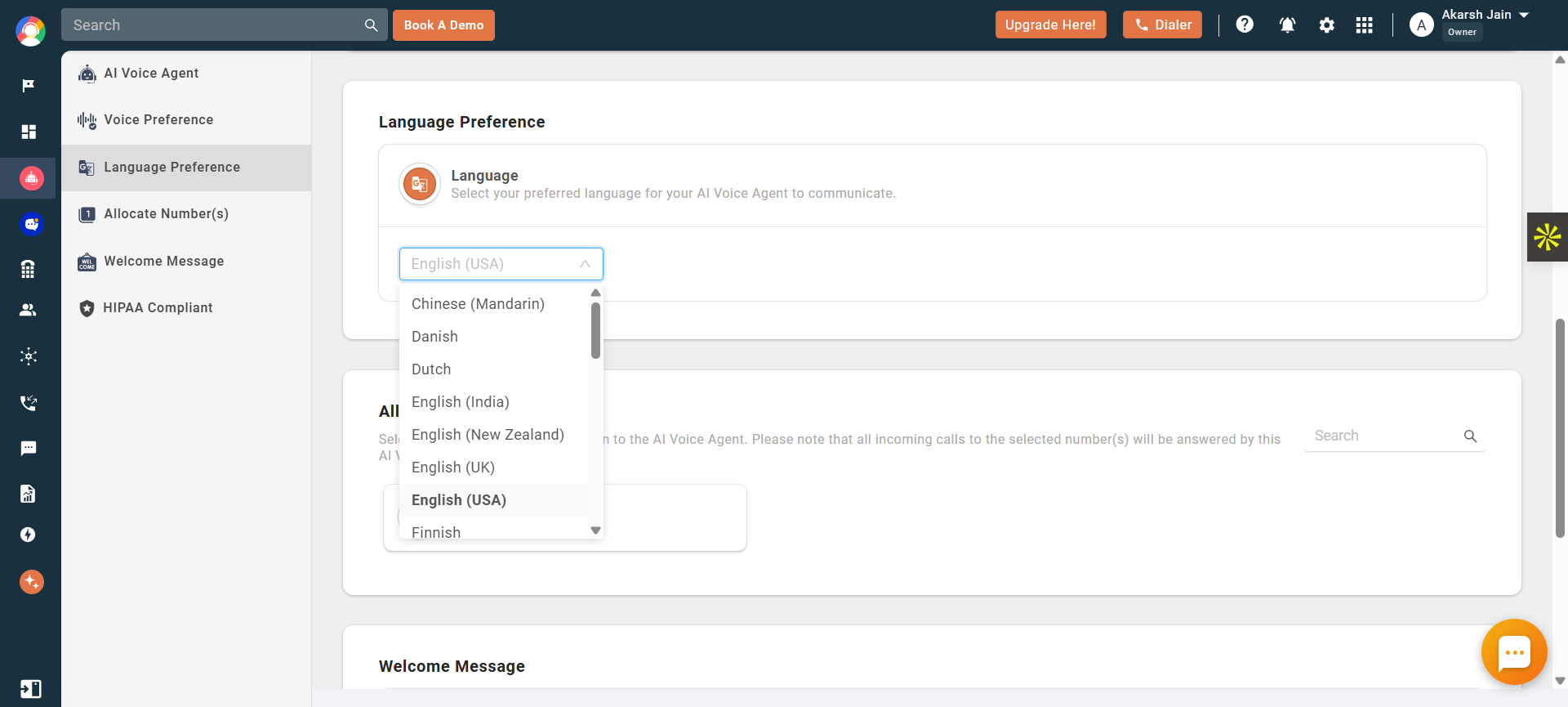 Callhippo multi language support